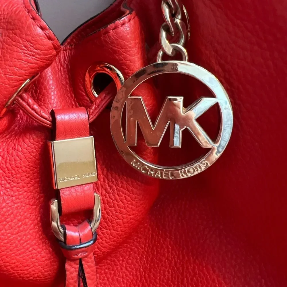 Michael Kors orange leather shoulder Bag